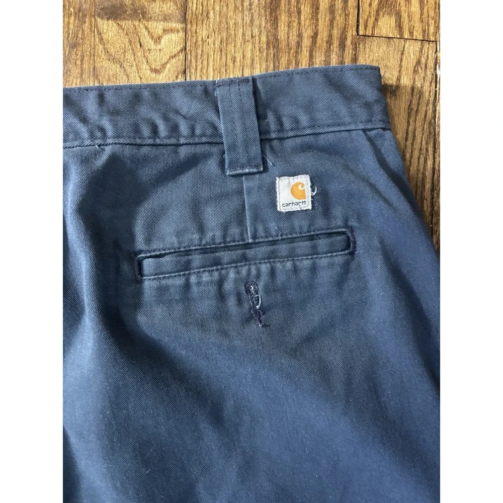 Carhartt Pants Mens‎ Size 42x32 Blue Workwear Canvas Pocket Logo